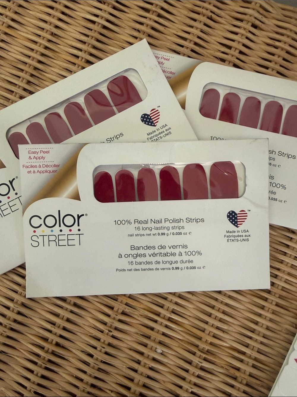 Color Street Deep Burgundy Peel & Apply Nail Polish Strips Beijing Beauty